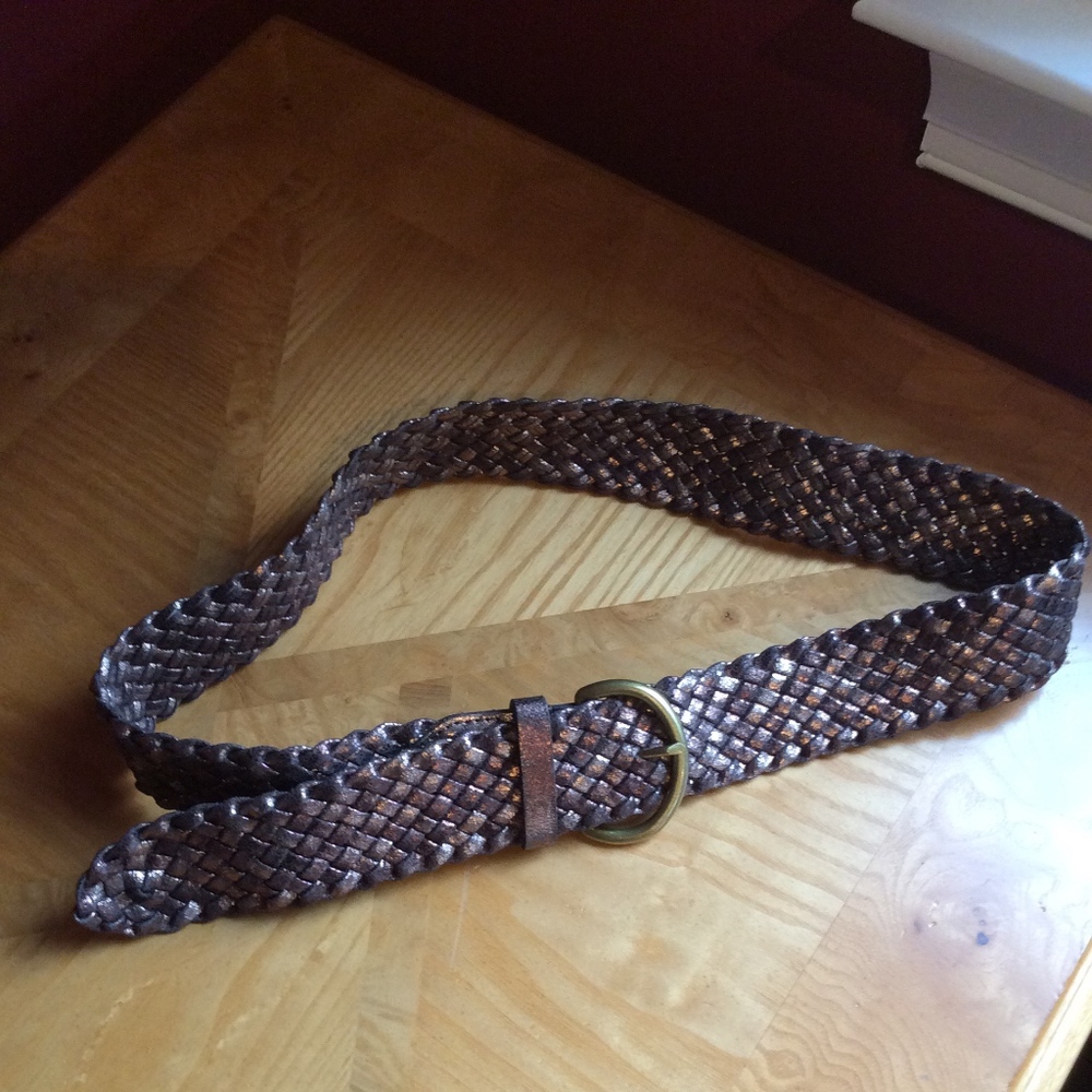 Loft bronze woven belt SZ M - NWOT